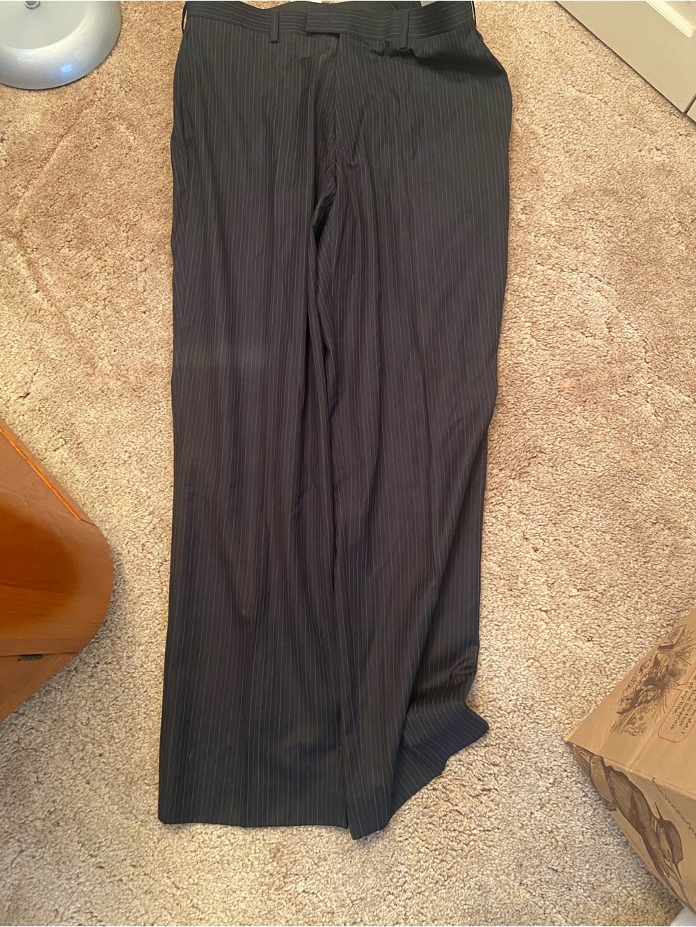 Perry Ellis Black Pinstripe Dress Trousers